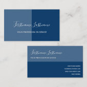 二音半割りダークブルー書 名刺 (正面/裏面)