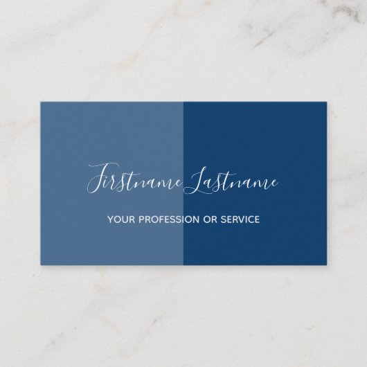 二音半割りダークブルー書 名刺 (正面)
