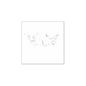 二頭のハイランド牛 ラバースタンプ (インプリント)