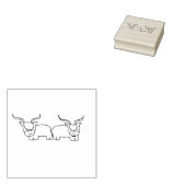 二頭のハイランド牛 ラバースタンプ (押印)