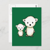 二頭のホッキョクグマ ポストカード (正面/裏面)