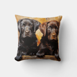 二頭の子犬 クッション