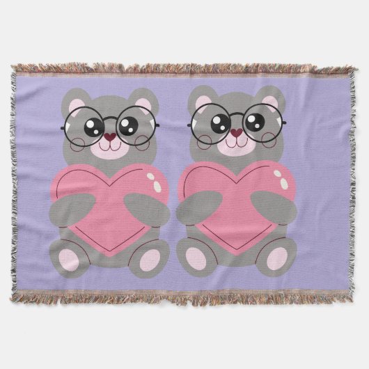 二頭の熊 スローブランケット (正面)