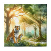 二頭の虎 タイル (正面)