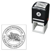 二頭の豹が立つ名前戻り住所 セルフインキングスタンプ (インサイチュ)