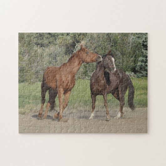 二頭の遊馬 ジグソーパズル (横)