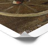 二頭の馬を引き締めた農園の荷車:勉強 ポスター (角)