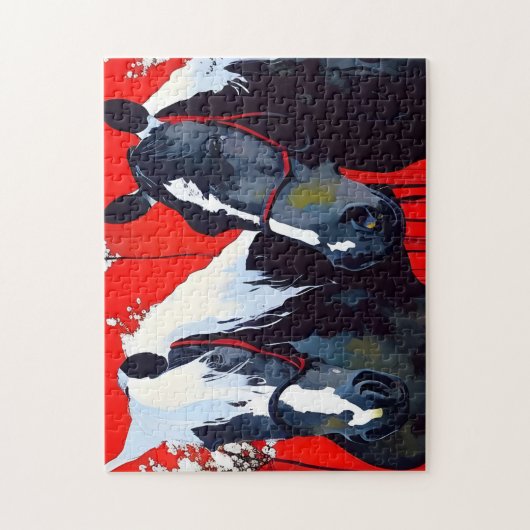 二頭の馬 ジグソーパズル (縦)