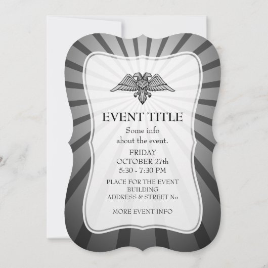 二頭灰色の鷲 招待状 (裏面)