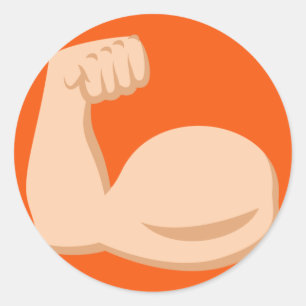 二頭筋Emoji ラウンドシール