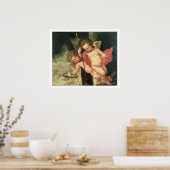 二飛んでいるつの天使がトーンの冠を持って ポスター (キッチン)