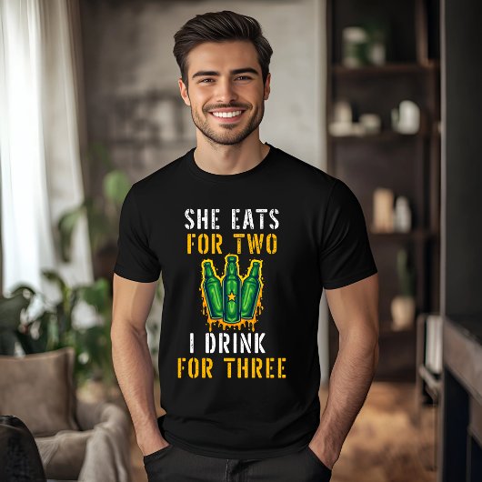 二食べ人用で三おもしろい人のTシャツを飲む Tシャツ