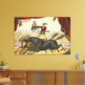 二馬法、サーカスのパフォーマンス、1874年頃。 キャンバスプリント (インサイチュ (リビング))