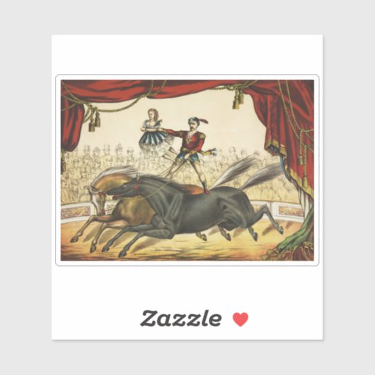 二馬法、サーカスのパフォーマンス、1874年頃。 シール (シート)