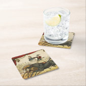 二馬法、サーカスのパフォーマンス、1874年頃。 スクエアペーパーコースター (インサイチュ)