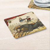 二馬法、サーカスのパフォーマンス、1874年頃。 スクエアペーパーコースター (アングル)