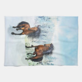 二馬雪景色 キッチンタオル (横)