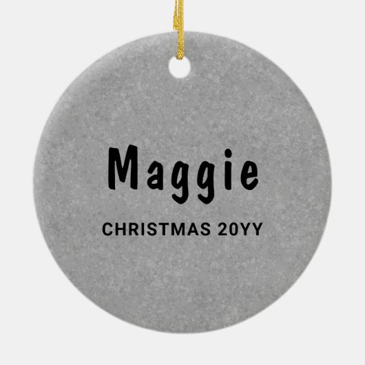 二黒ドイツの羊飼い漫画の犬の頭グレー セラミックオーナメント (裏面)