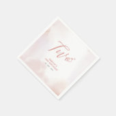 二 |ピンクのハート&水彩少女の誕生日 スタンダードカクテルナプキン (角)