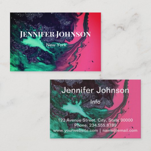 （二）個人カード、抽象芸術 名刺 (正面/裏面)