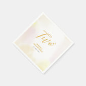 二 |黄色のハートと水彩2nd Birthday スタンダードカクテルナプキン (角)