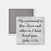 互いに愛し合う聖句ヨハネ15:12 マグネット (正面/裏面)