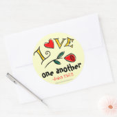 互いに愛し合う聖書の引用文 ラウンドシール (封筒)