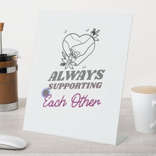 互いに支え合う 台座サイン (インサイチュ)