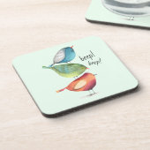 互いに立っているかわいい脂肪質の鳥 コースター (左側)