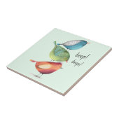 互いに立っているかわいい脂肪質の鳥 タイル (側面)