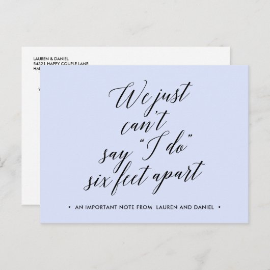互いに6フィート離れての変更 計画の中止 延期 キャンセル 案内ポストカード (正面/裏面)