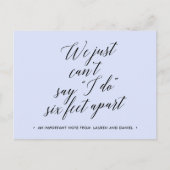 互いに6フィート離れての変更 計画の中止 延期 キャンセル 案内ポストカード (正面)