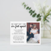 互いに６フィート離れて　変更計画　写真　結婚式延期 案内ポストカード (スタンド正面)