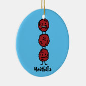 互いの上に積み重なるミートボールのミートボール セラミックオーナメント (右)