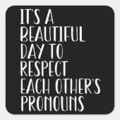 互いの代名詞lgbtqa+を尊重する スクエアシール (正面)