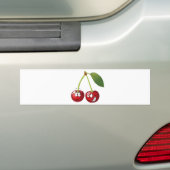 互いを見る顔を搭載するおもしろいなさくらんぼ バンパーステッカー (車上)