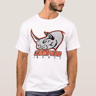 互い違いのロゴのスタンピードのティー Tシャツ