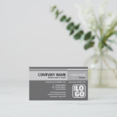 互い違いの調子(ロゴ) -灰色 名刺 (スタンド正面)