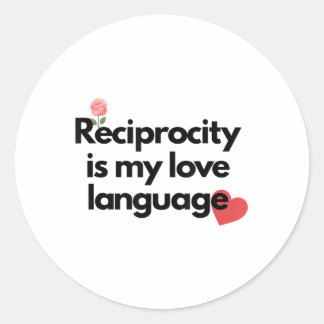 互恵性は私の愛する言語の花の赤いハートである_ ラウンドシール