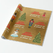 五おもしろいつの金ゴールドのナツクラッカー家族 ラッピングペーパー (アンロールド)