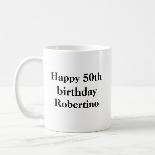 五おもしろい十カウントダウン開始誕生日 コーヒーマグカップ (左)