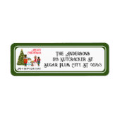 五おもしろい緑クリスマスのくるみ割り家族 ラベル (正面)