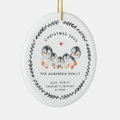 五つのセラミックオーナメントのクリスマスペンギン科 セラミックオーナメント (右)