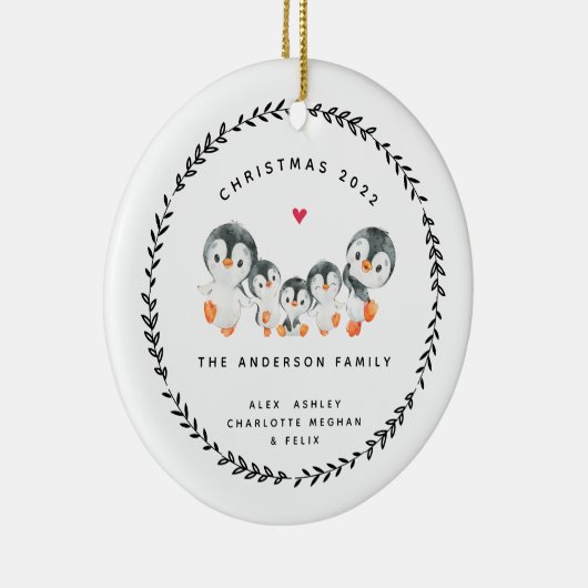 五つのセラミックオーナメントのクリスマスペンギン科 セラミックオーナメント (右)