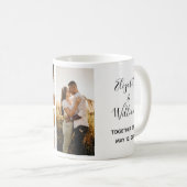 五つの写真コラージュ新結婚シンプル コーヒーマグカップ (正面右)