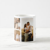 五つの写真コラージュ新結婚シンプル コーヒーマグカップ (中央)