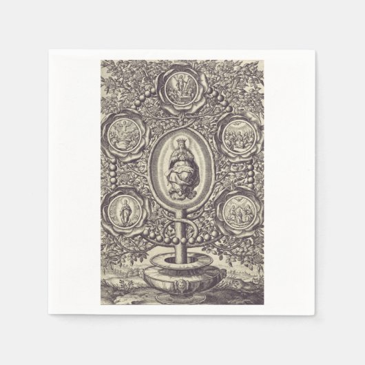 五つの輝かしい謎 スタンダードカクテルナプキン (正面)