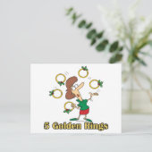 五つの金の金ゴールドはクリスマスの五日目に鳴る シーズンポストカード (スタンド正面)