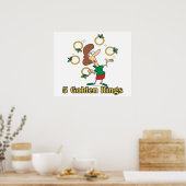 五つの金の金ゴールドはクリスマスの五日目に鳴る ポスター (キッチン)