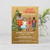 五つの金ゴールドクリスマスパーティーのナツクラッカーファミリー 招待状 (スタンド正面)